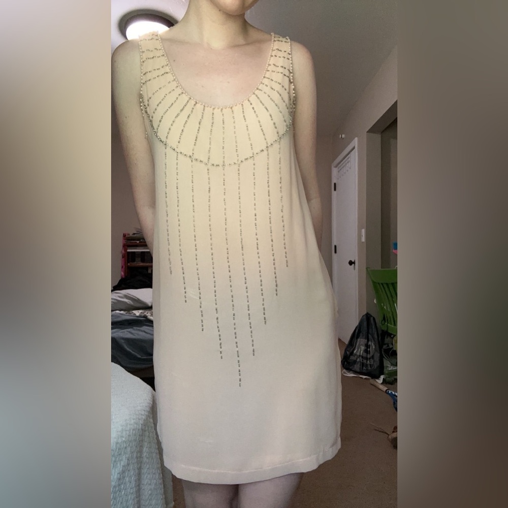 Cream Beaded Dress
